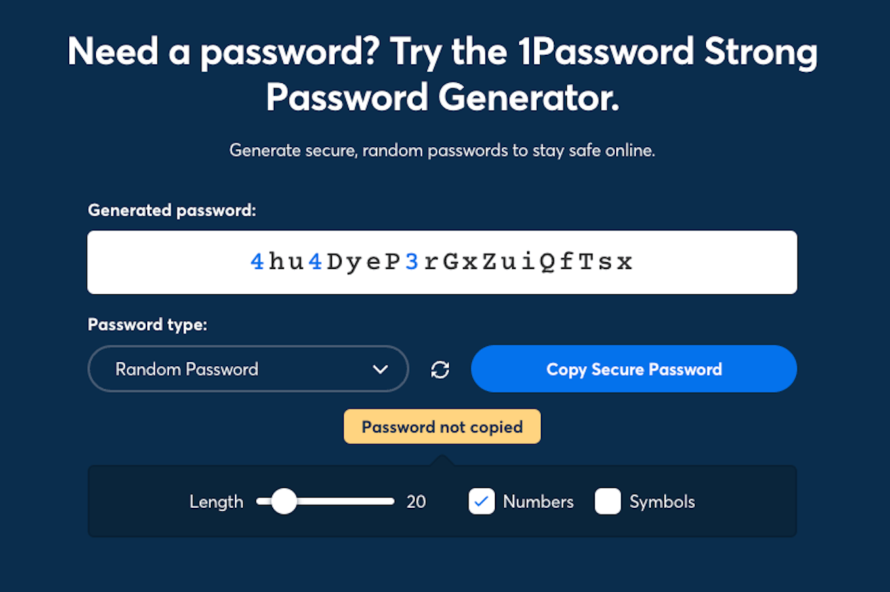Free password generator for creating strong random passwords