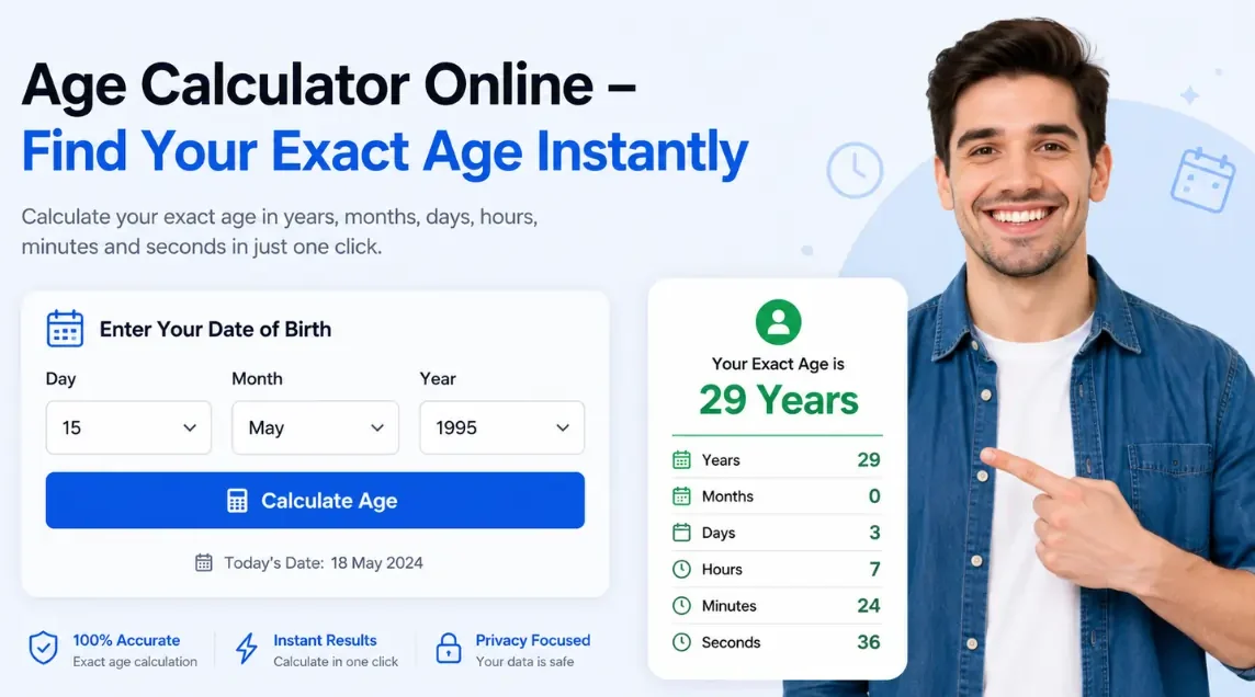 Free age calculator to calculate age in years months and days